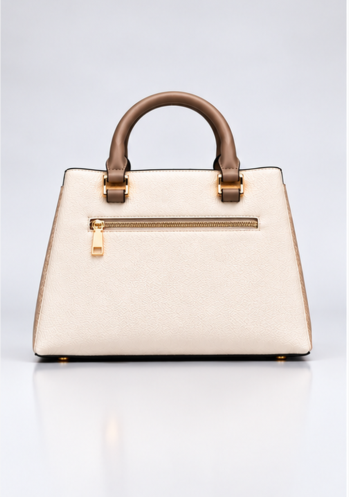 Women’s Cream & Taupe Handbag – Luxury  Bag with Gold Hardware | Dune Style