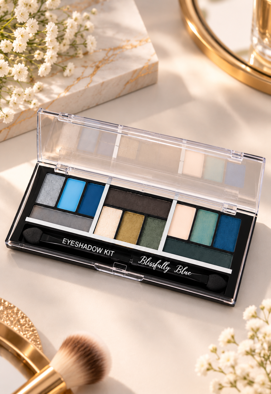 Blissfully Blue Eyeshadow Palette with Dual-Ended Applicator | Dune Style