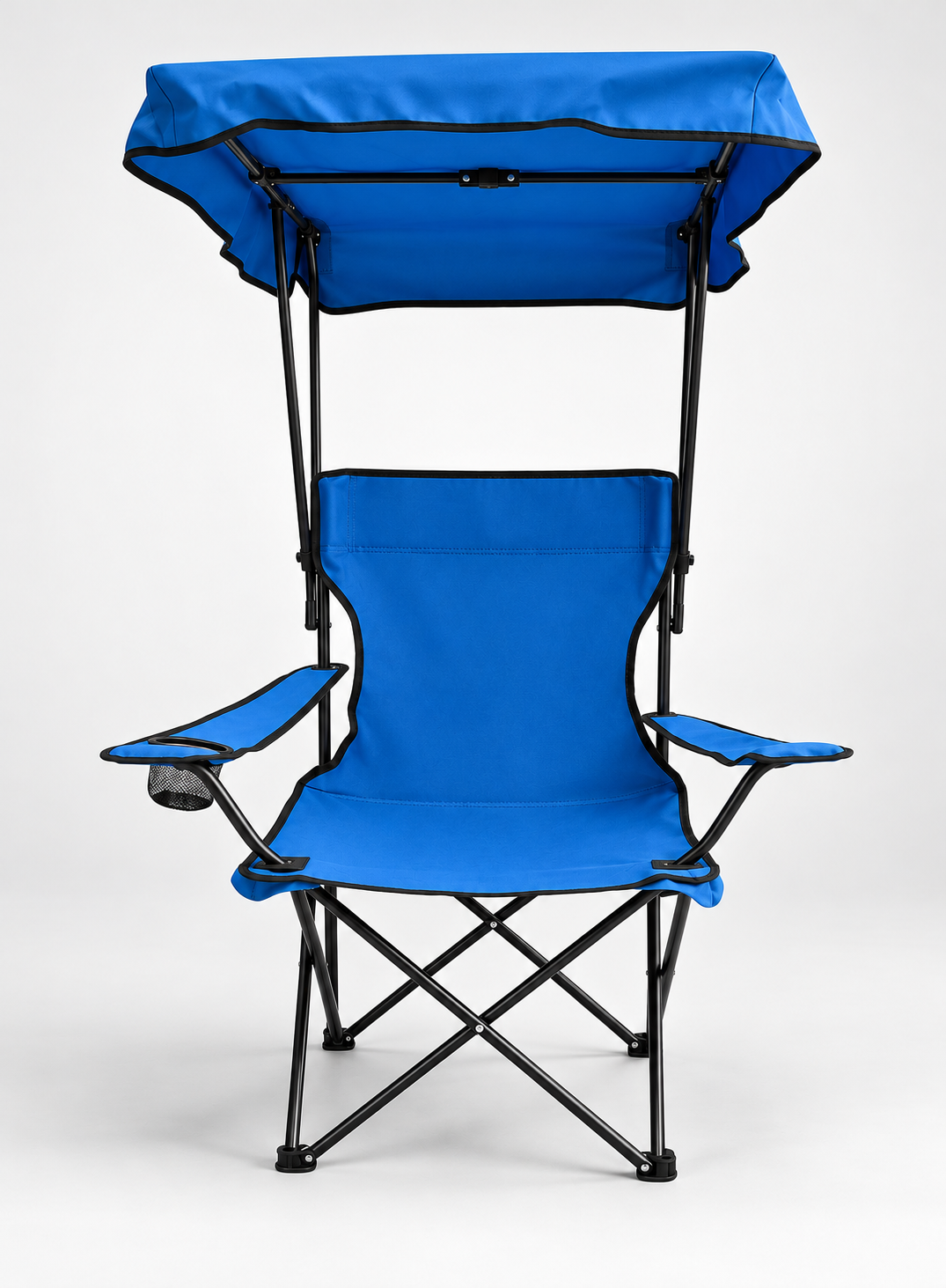 Folding Camping Chair with Canopy Shade, Cup Holder & Steel Frame | Dune Style