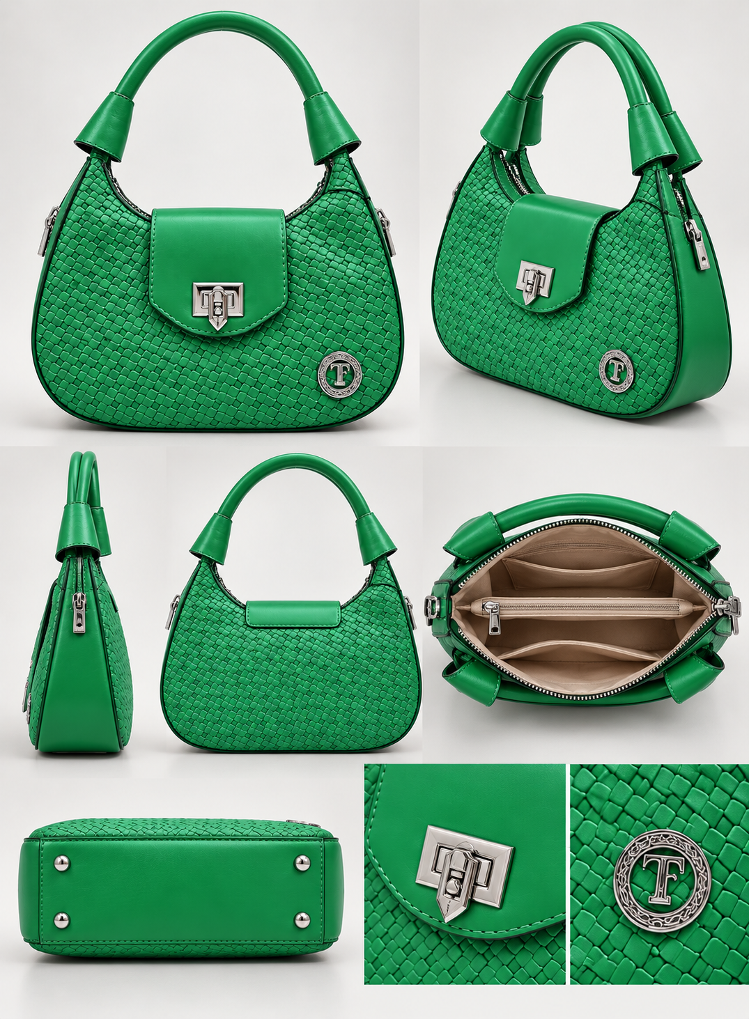 Green Woven Handbag for Women – Hobo Shoulder Bag | Dune Style