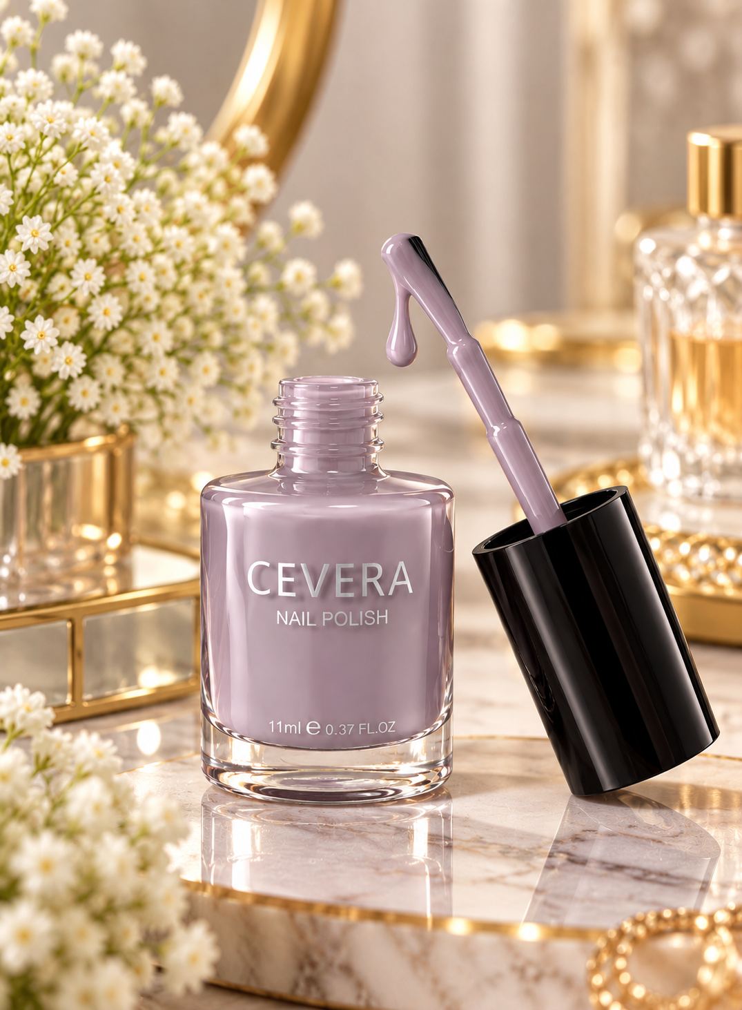 Cevera Nail Polish – Light Mauve Lilac Glossy Nail Color | Dune Style