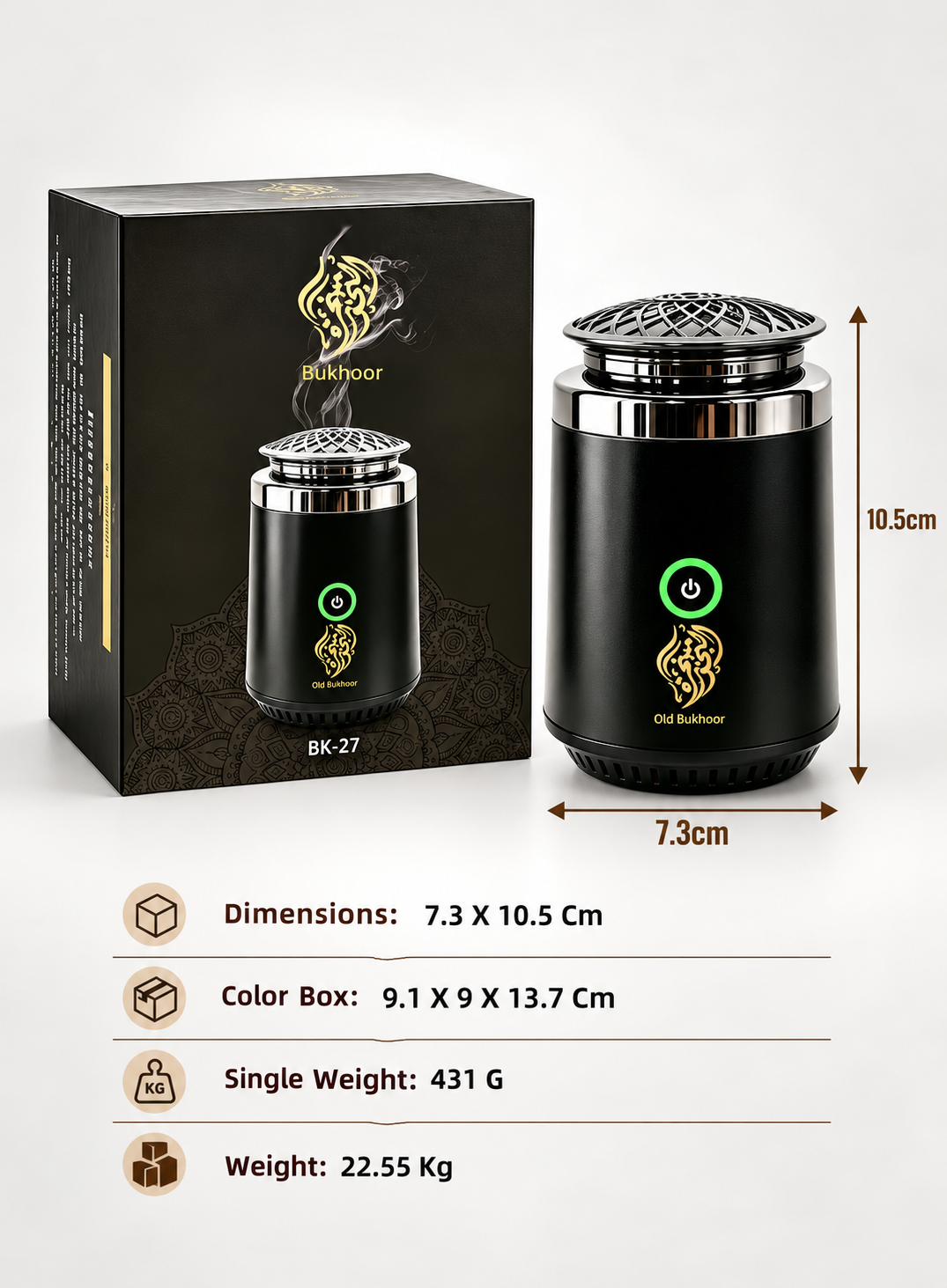 Mini Bakhoor Burner with Quran - Electronic Car Incense Burner - USB Rechargeable | Dune Style