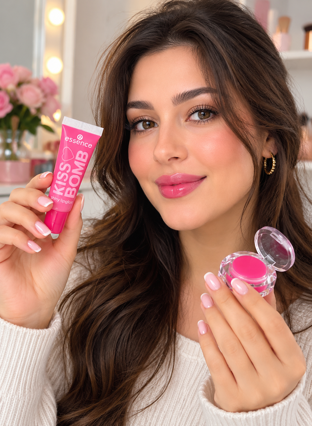 Essence KISS BOMB Shiny Pink Lip Gloss | Dune Style