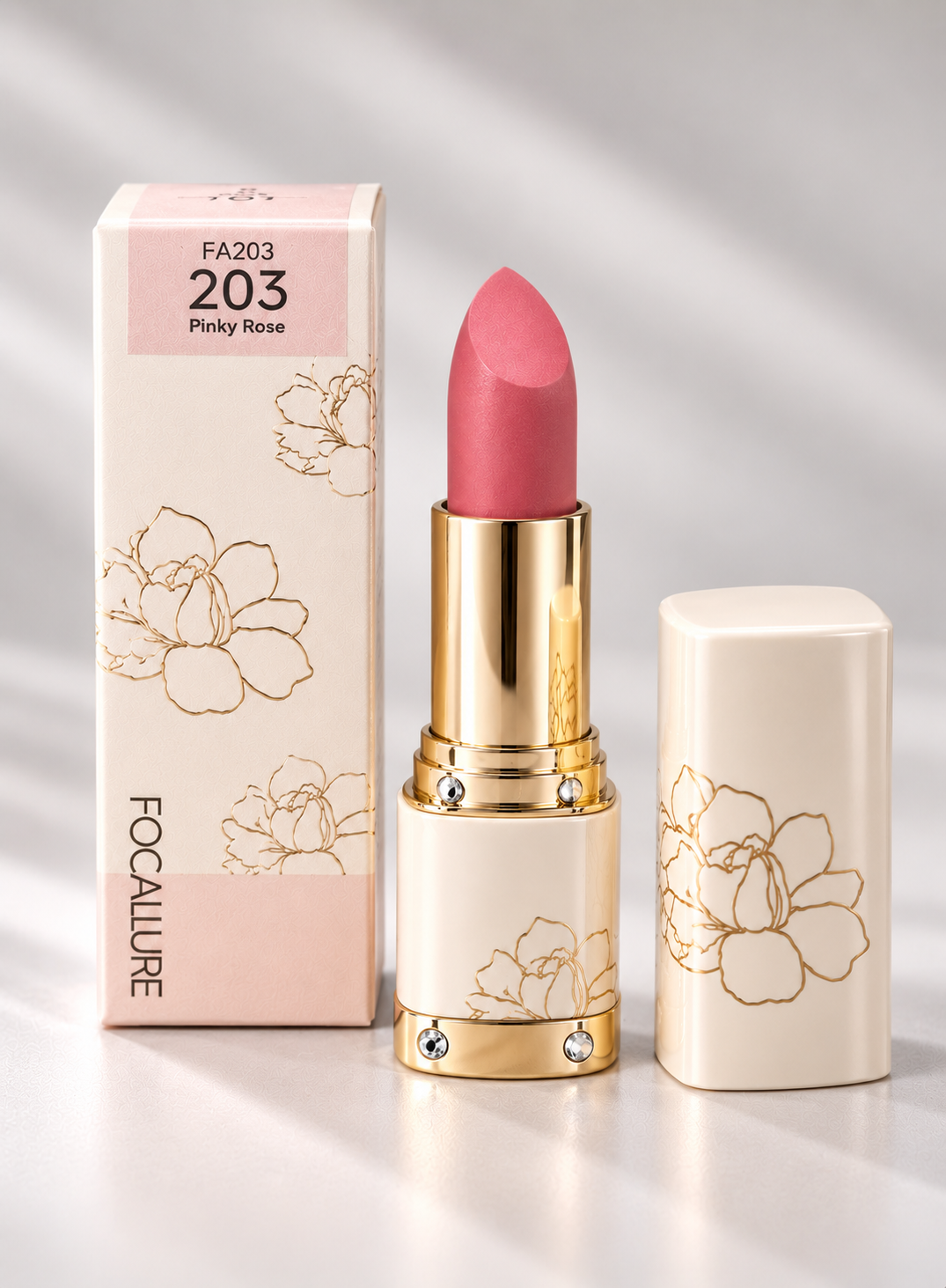 Focallure Matte Lipstick Pinky Rose 203 - Hydrating & Waterproof | Dune Style