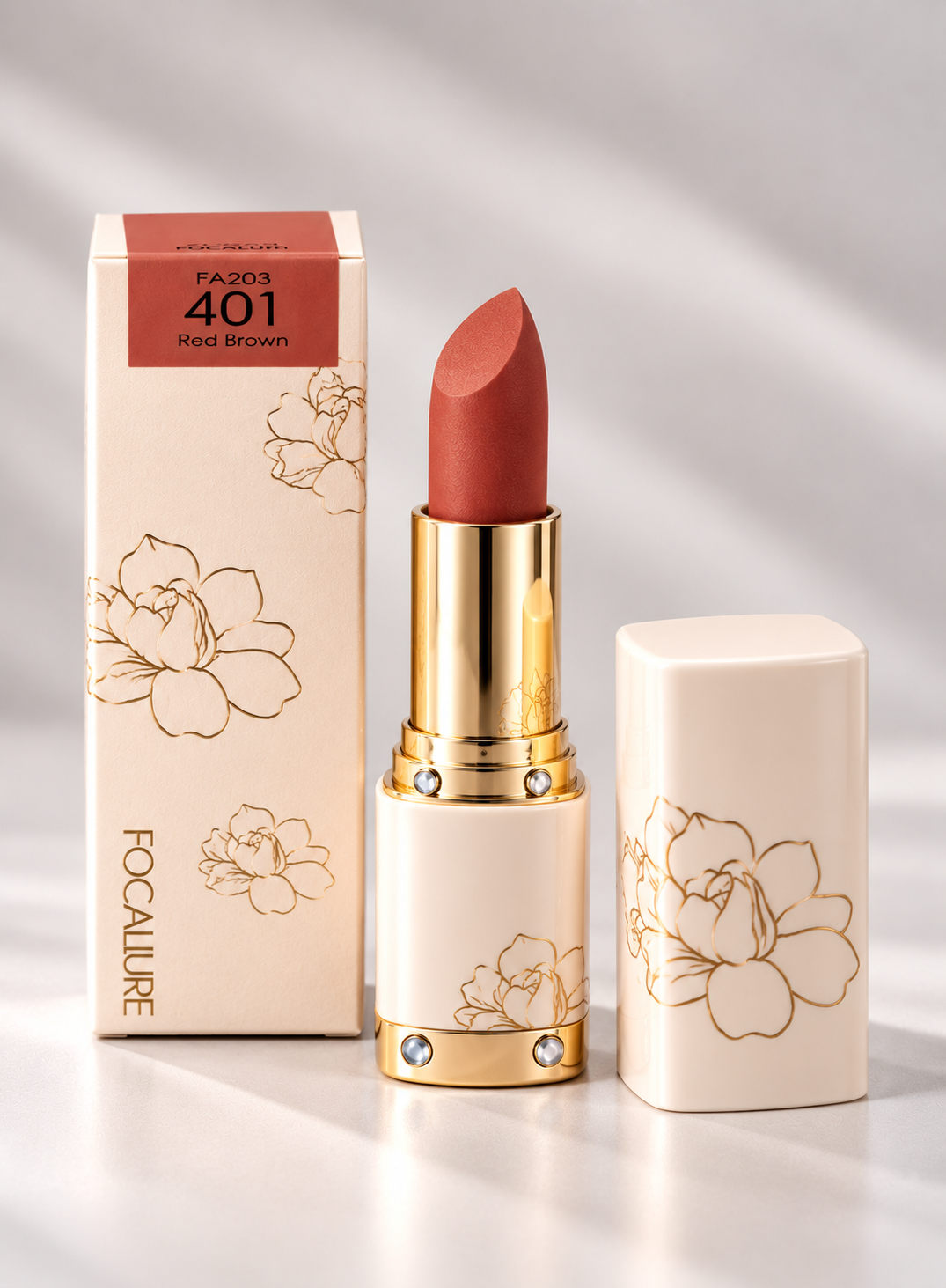 Focallure Matte Lipstick Red Brown 401 – Hydrating & Waterproof | Dune Style