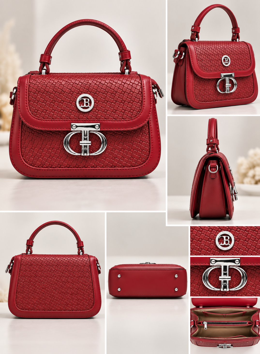 Burgundy Handbag for Women – Structured Top Handle Bag | Dune Style