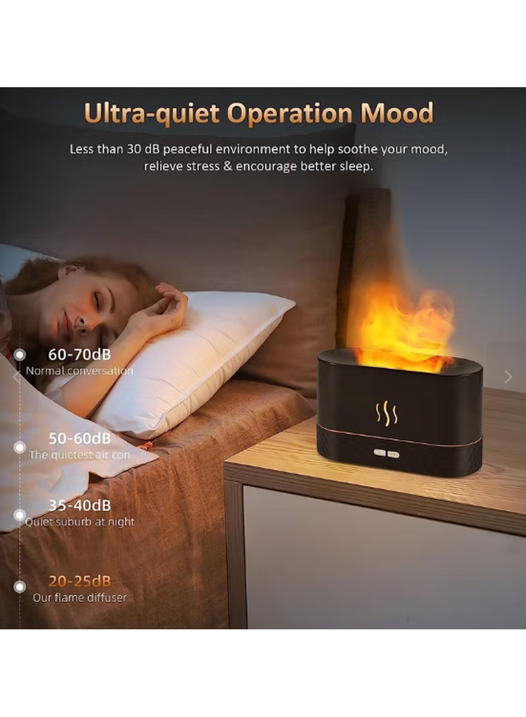 Flame Effect Essential Oil Diffuser & Humidifier – Ultra-Quiet Aroma Mist